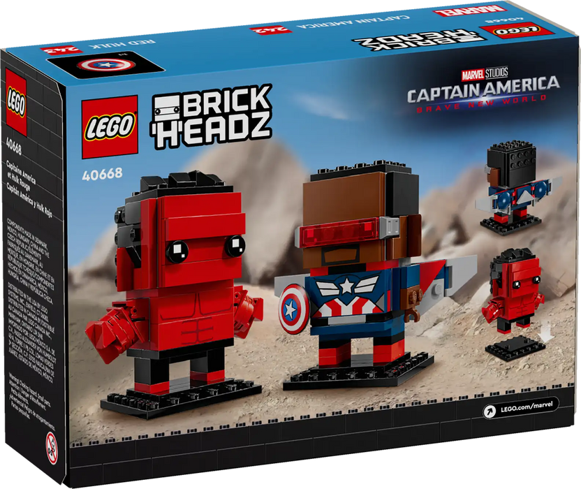 LEGO® BrickHeadz™ 40668 Captain America & Red Hulk Figures